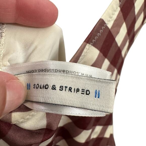 Solid & Striped Anne Marie Gingham Checkered One Piece Swimsuit - Picture 3 of 5